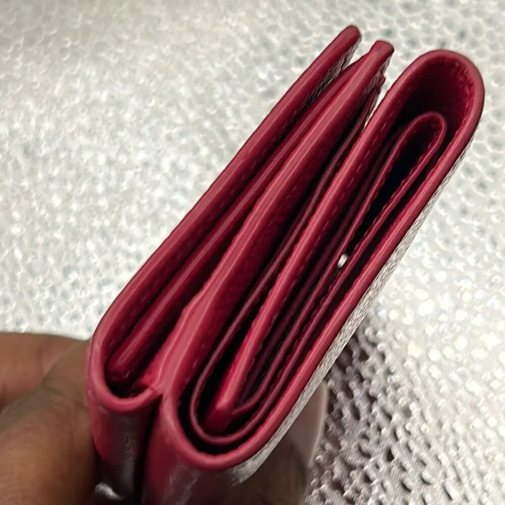 Saint Laurent Trifold Compact Mini Wallet Pink Leather Summer Luxury Minimalist